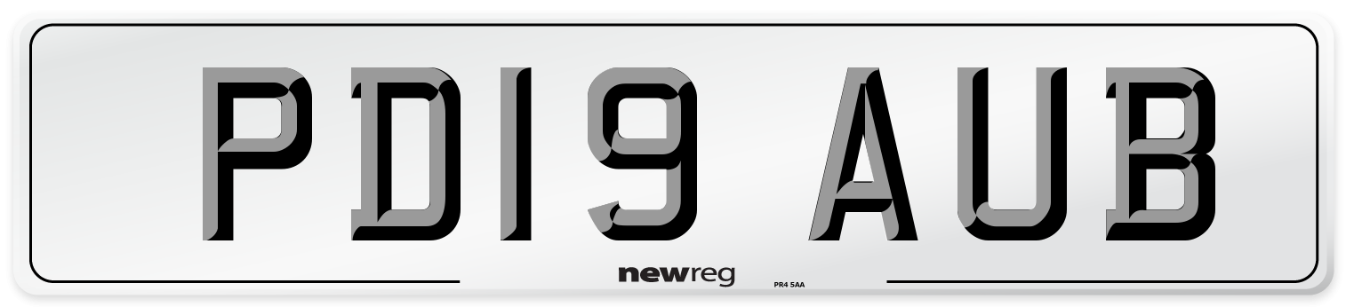 PD19 AUB Number Plate from New Reg